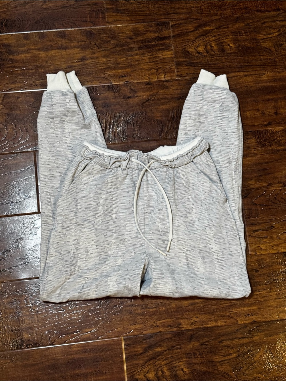 Lululemon Stretch High-Rise Jogger Linear Tempo Jacquard Silver Drop Vapor Sz 4